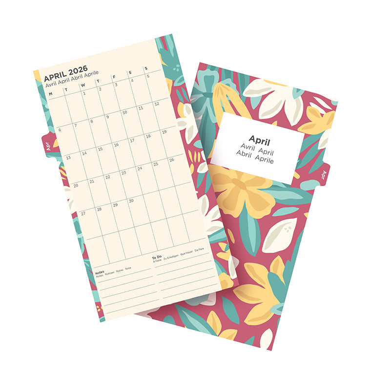 Filofax Floral Illustrated Diary Refill Pack - Personal 2026 Multilanguage 26-6341