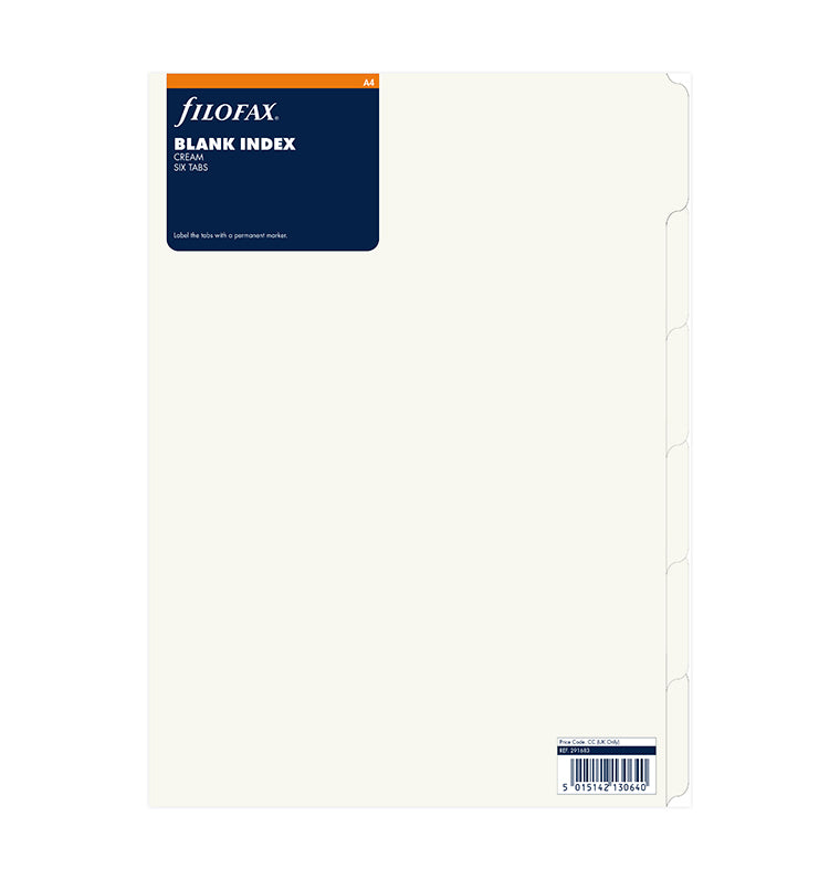 Filofax Cotton Cream Dividers - A4