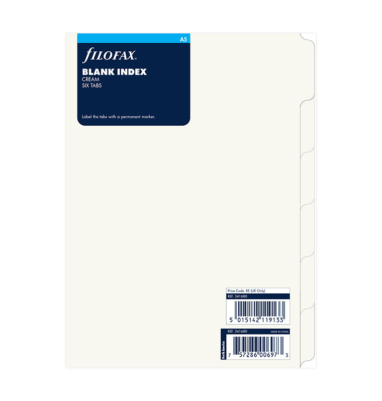Filofax Cotton Cream Dividers - A5