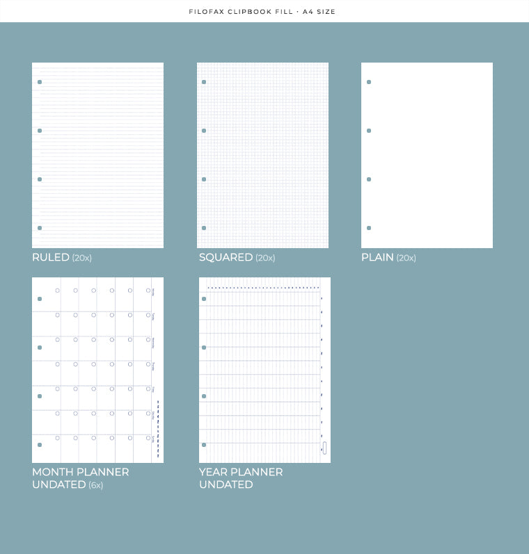 Clipbook Classic Monochrome A4 Zip Organiser