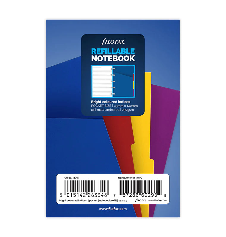 Bright Pocket Notebook Dividers for Filofax Refillable Notebook - in packaging