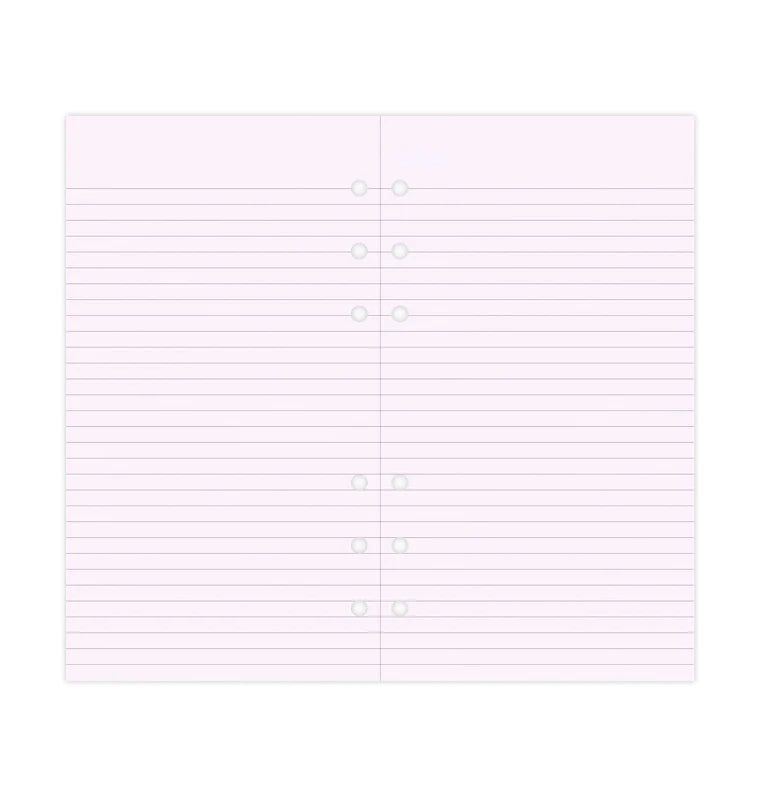 Filofax Organiser Lavender Ruled Notepaper Refill - Personal