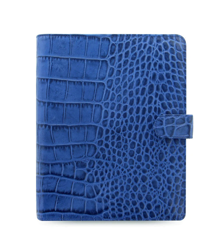 Filofax Classic Croc A5 Indigo Blue Leather Organiser on sale