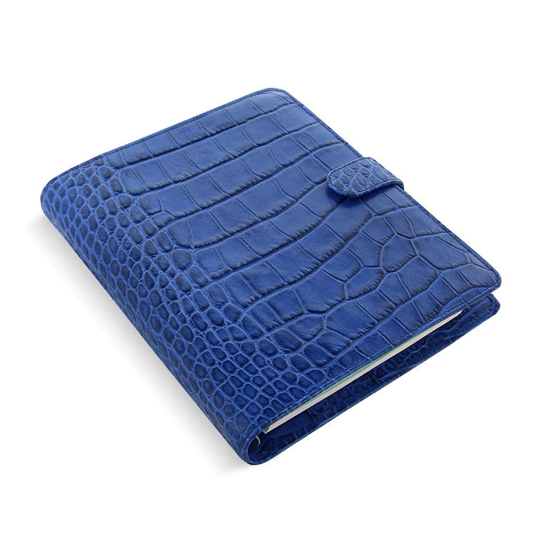 Filofax Classic Croc A5 Indigo Blue Leather Organiser