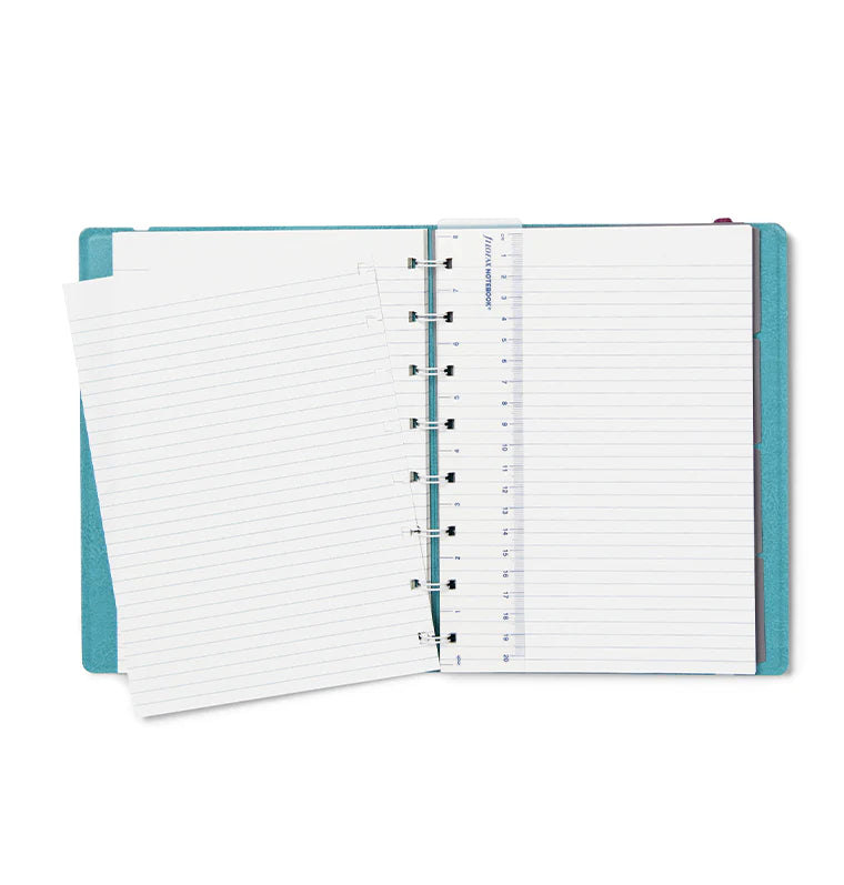 Filofax Contemporary A5 Refillable Notebook in Teal Blue with movable pages
