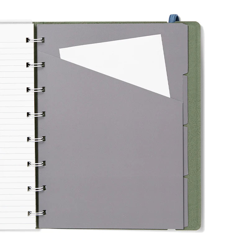 Filofax Contemporary A5 Refillable Notebook in Jade Green with divider pocket