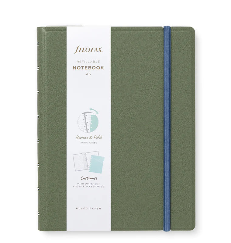 Filofax Contemporary A5 Refillable Notebook in Jade Green with packaging
