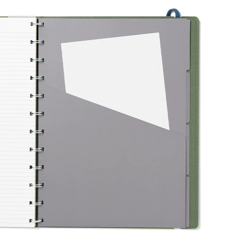 Filofax Contemporary A4 Refillable Notebook in Jade with divider pocket