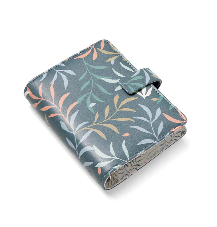 Filofax Botanical Pocket Organiser in Blue with leaf design