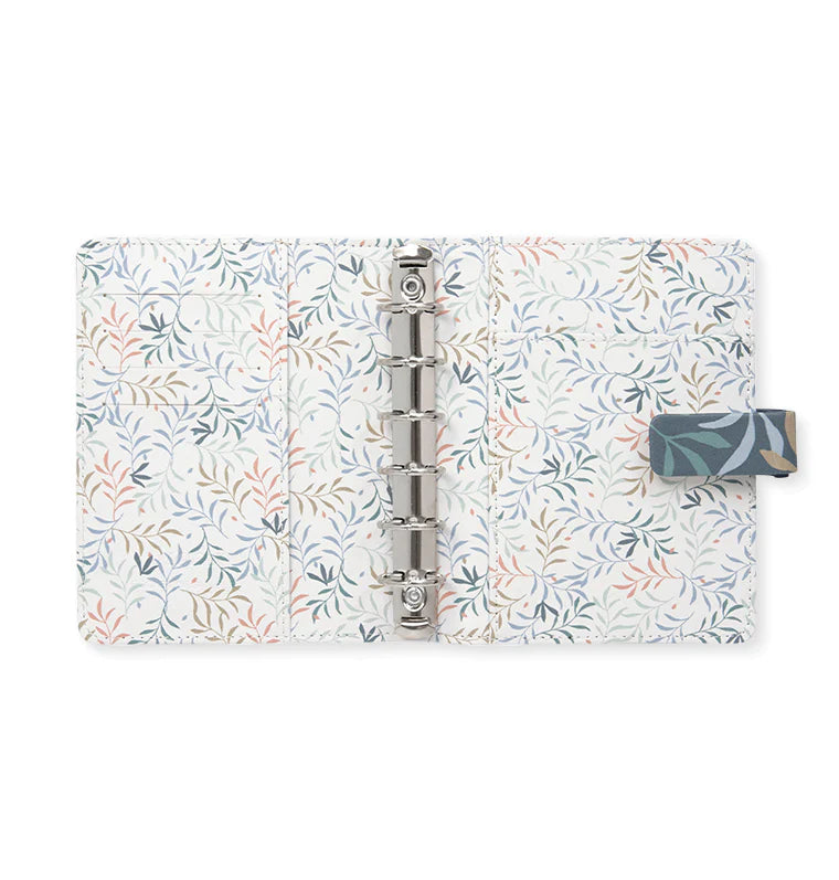 Filofax Botanical Pocket Organiser in Mint - open empty