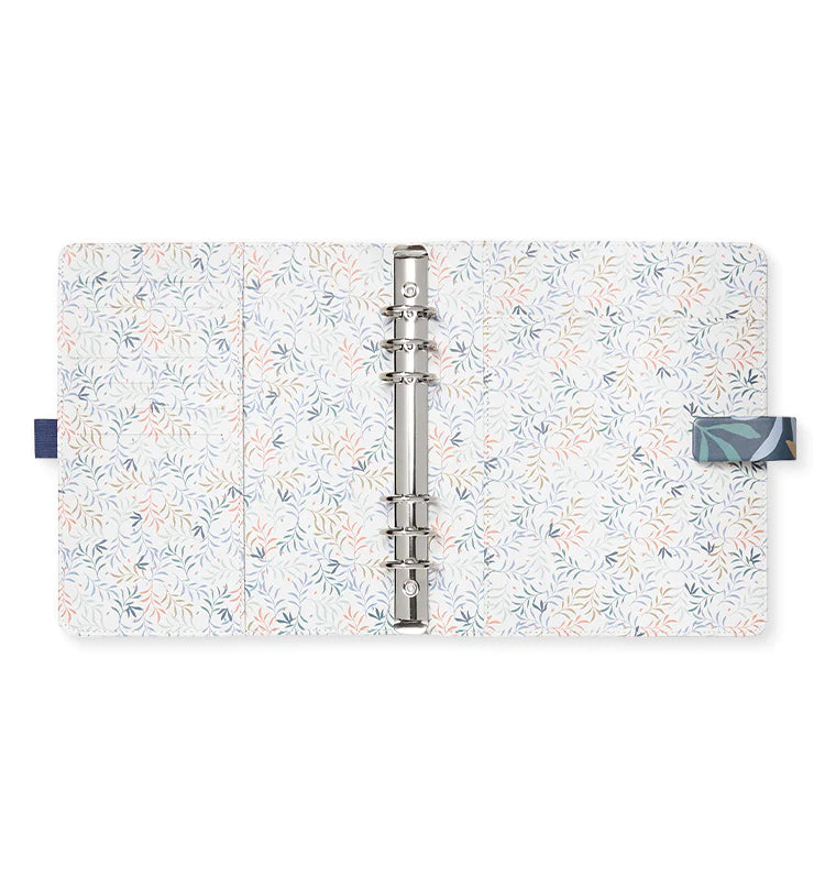 Filofax Botanical A5 Organiser in Blue with patterned inside 