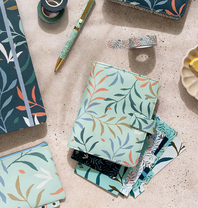 Botanical Pocket Organiser in Mint - Filofax Botanical Stationery Collection