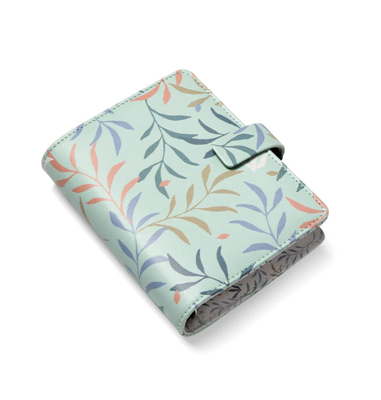 Filofax Botanical Pocket Organiser in Mint with leaf design