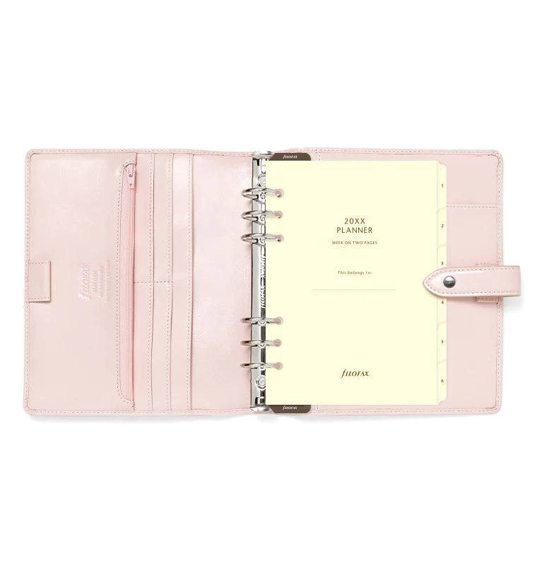 Filofax Malden A5 Leather Organiser Pink with Contents