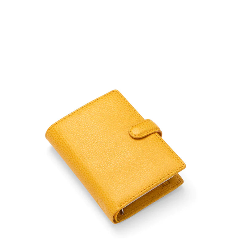 Filofax Finsbury Mini Leather Organiser in Mustard Yellow