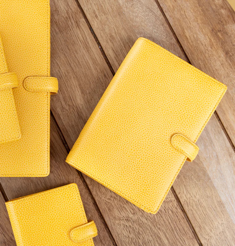 Filofax Finsbury Personal Leather Organiser Mustard Yellow Collection