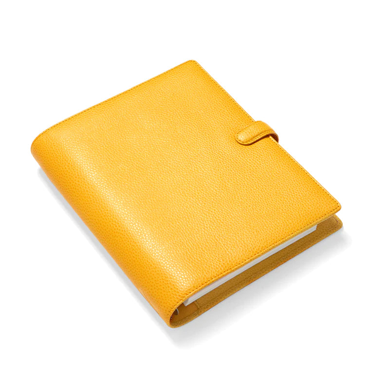 Filofax Finsbury A5 Leather Organiser in Mustard Yellow