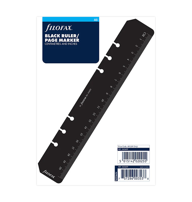 Filofax Ruler Ruler Page Marker Black A5 - Filofax – Filofax AP