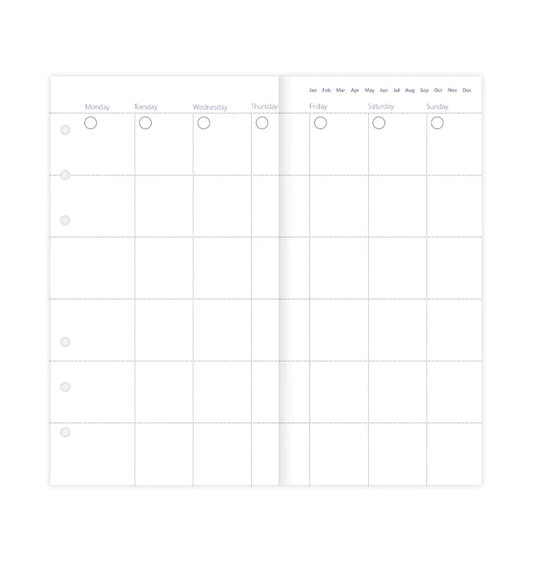 Clipbook Undated Month Planner Refill - Personal size - Filofax