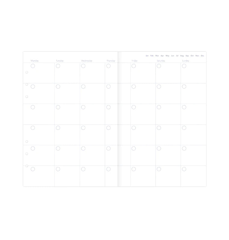 Clipbook Undated Month Planner Refill - A5