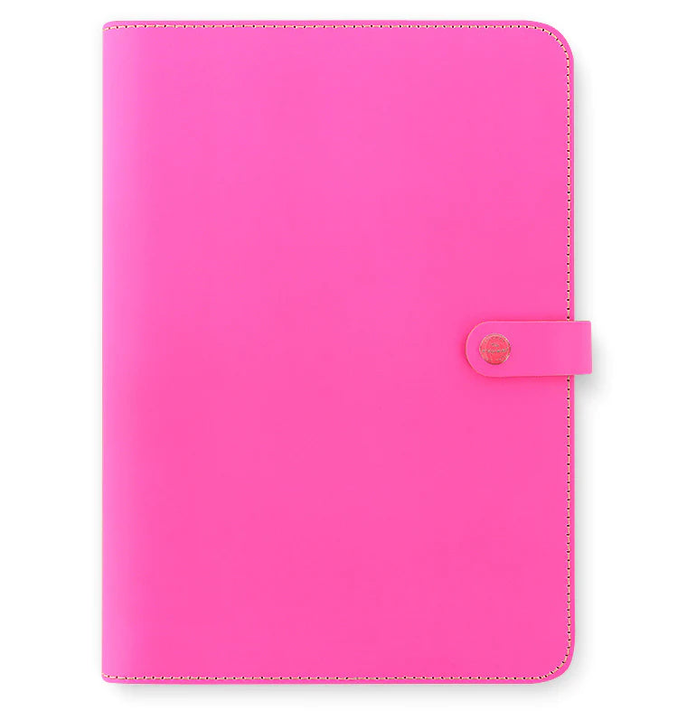 Filofax The Original A4 Leather Folio in Fluorescent Pink