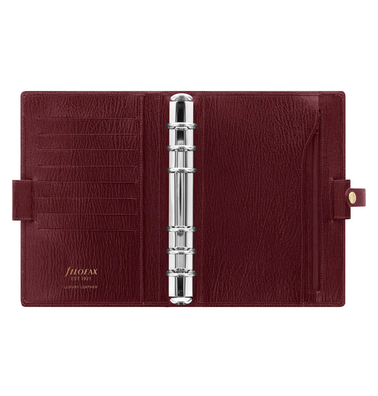 Filofax Chester Red Leather Organiser Open View