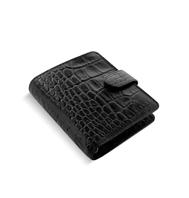Classic Croc Black Pocket Organiser by Filofax