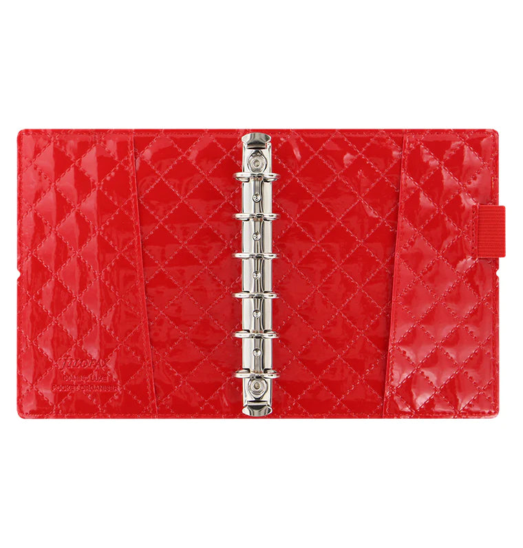 Domino Luxe Red Pocket Organiser, open view.