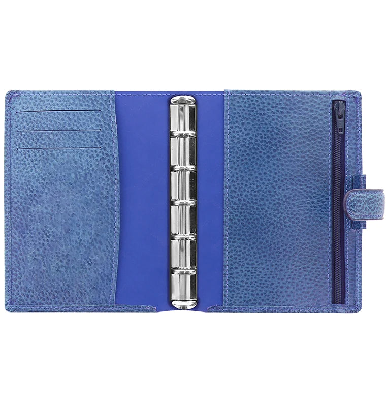 Finsbury Vista Blue Mini Organiser, open view with zip pocket